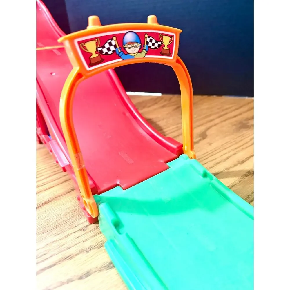Fisher Price Little People Wheelies Rev 'N Sounds Race Track 4 Cars Vehicles #1